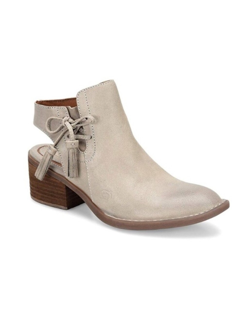 Born Monikah Beige Suede Booties Size 8.5